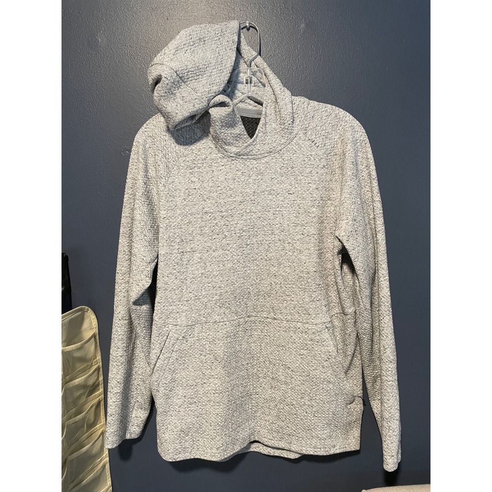 Lululemon At Ease Hoodie Men's Small Heather Gray Textured Pullover LM3BFTS